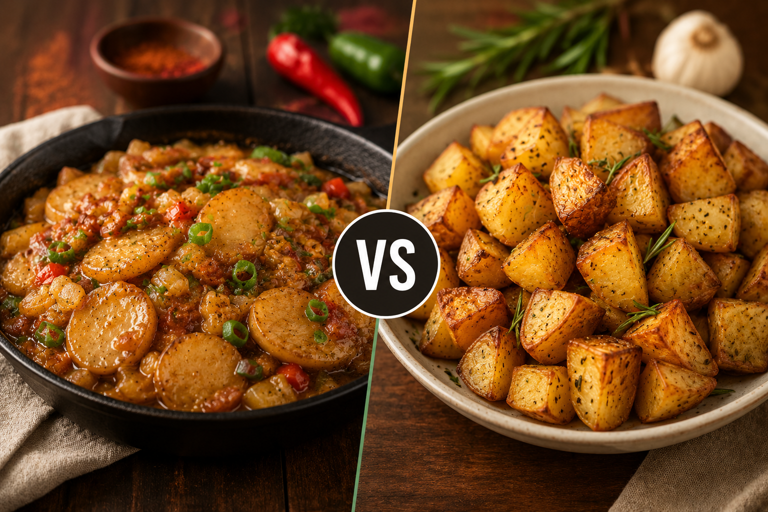 Cajun Smothered Potatoes vs Regular Roasted Potatoes